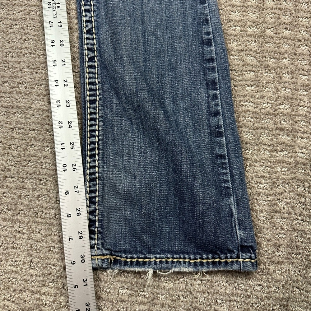 Y2K Silver Jeans Co Aiko Bootcut Distressed Thick Stitch Denim W27 L33 Medium - Picture 5 of 10